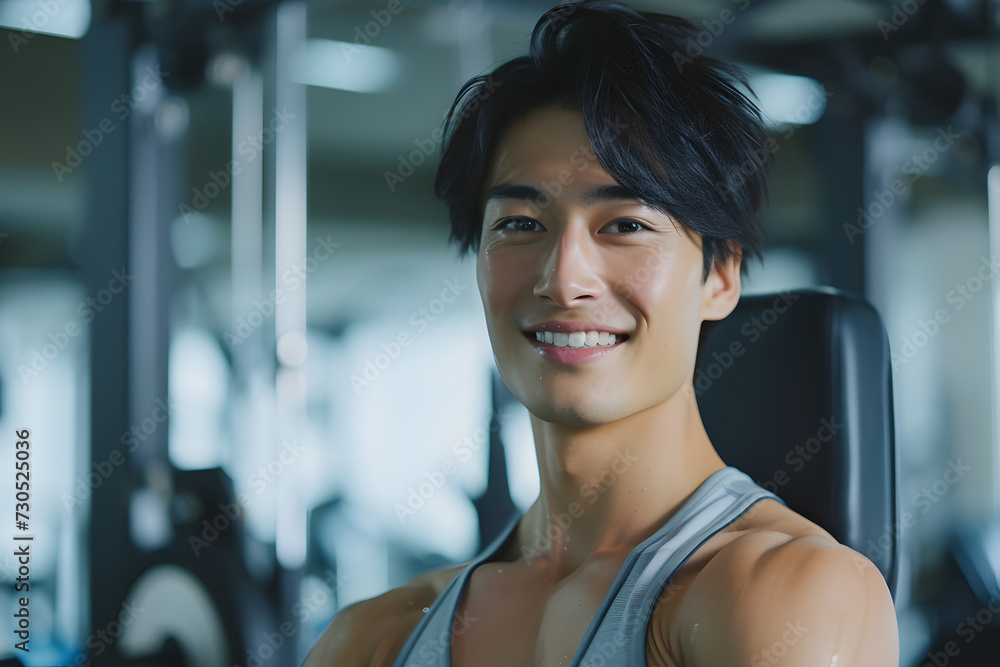 Fototapeta premium 健康的なライフスタイルを送るアジア人男性