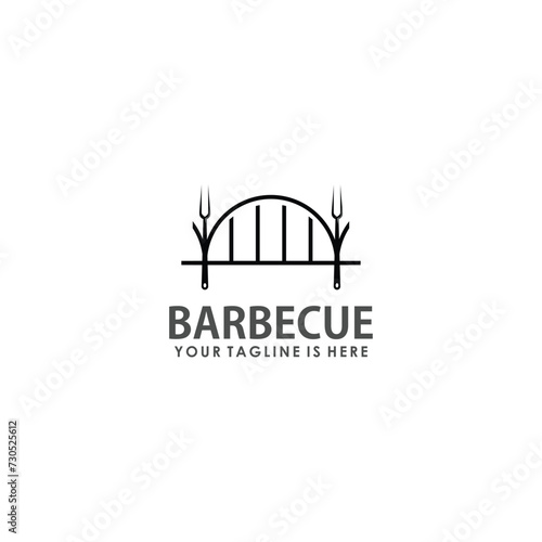 barbecue logo brand identity, food logo design vector © Artfandi