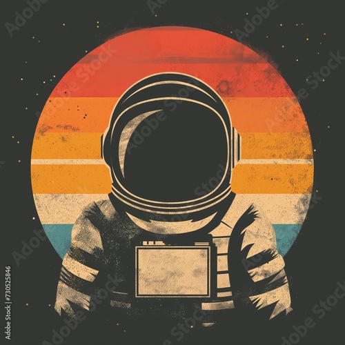 illustration astronaut for graphic t-shirt design.