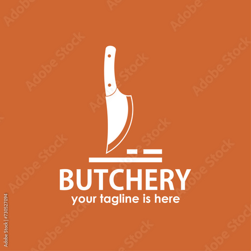 butchery logo design concept, knife vintage logo vector