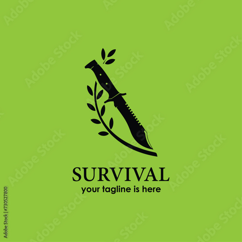 survival knife logo design vector, adventure logo inspiration