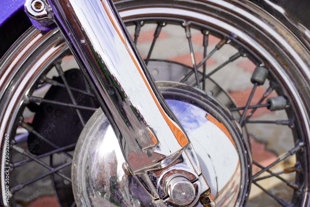 Fototapeta premium motorcycle close-up from different sides, separate parts of the motorcycle