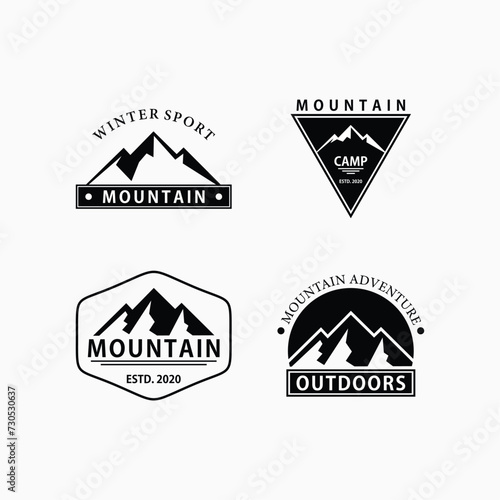 mountain vintage logo design vector, outdoor logo inspiration