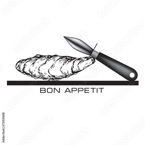 Bon appetit wish with oyster