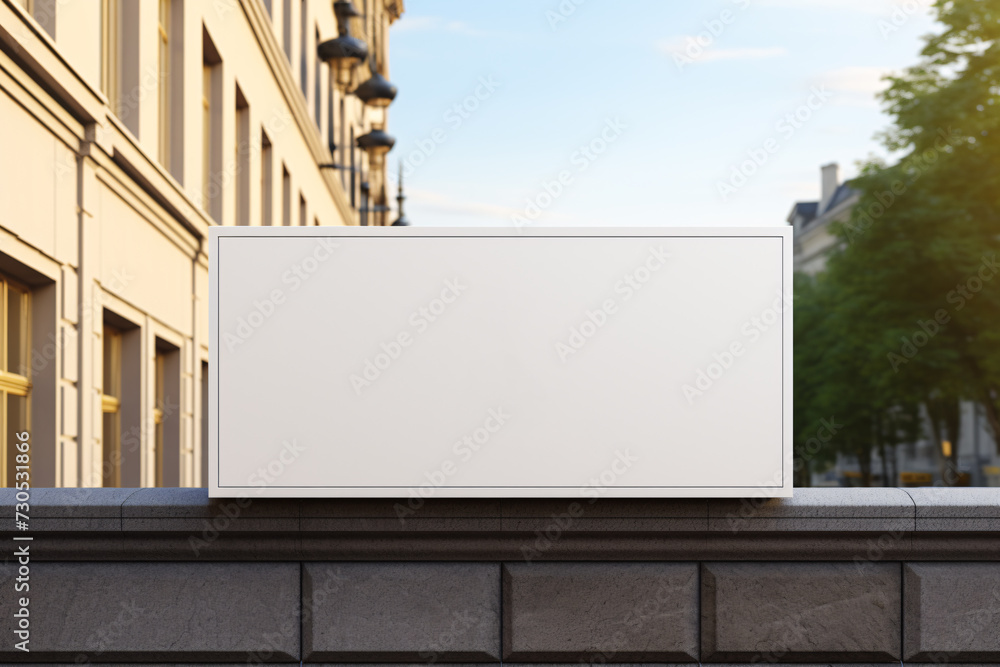 Sign Board Mockup on Commercial Building Fascia With Aluminium Metal Composite Sign Board Mockup on Commercial Building Fascia With Aluminium Metal Composite
