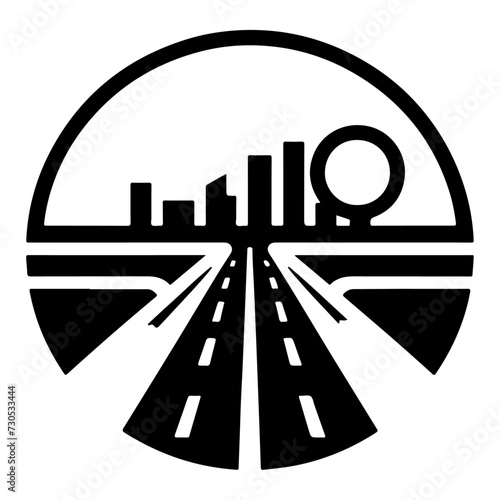 minimal road icon vector, symbol, clipart, white background