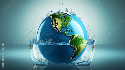 world water day water drop and earth