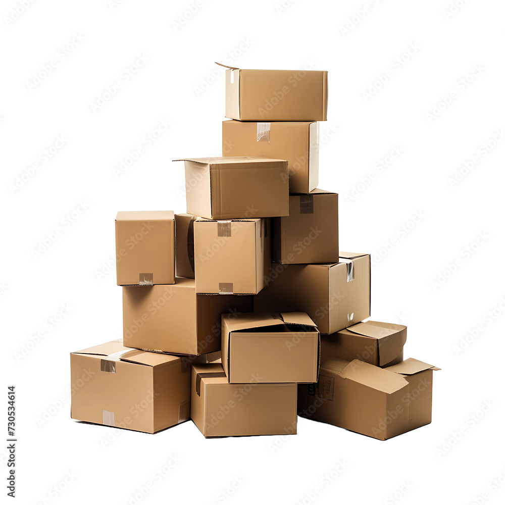 Unboxed Vision, Isolated Cardboard Boxes on a See Through Canvas Unboxed Vision, Isolated Cardboard Boxes on a See Through Canvas