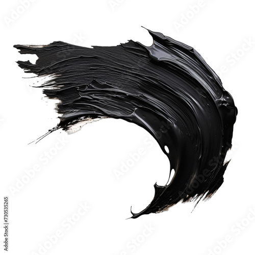 Black thick paint brush stroke on an isolated background photo