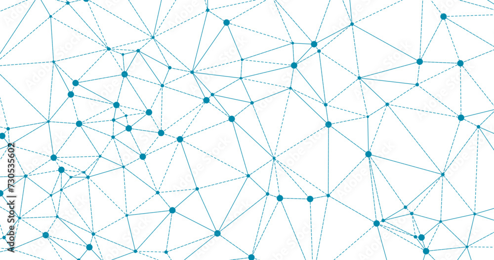 abstract geometric background. plexus mesh backdrop molecular. connected dots. vector illustration - obrazy, fototapety, plakaty 