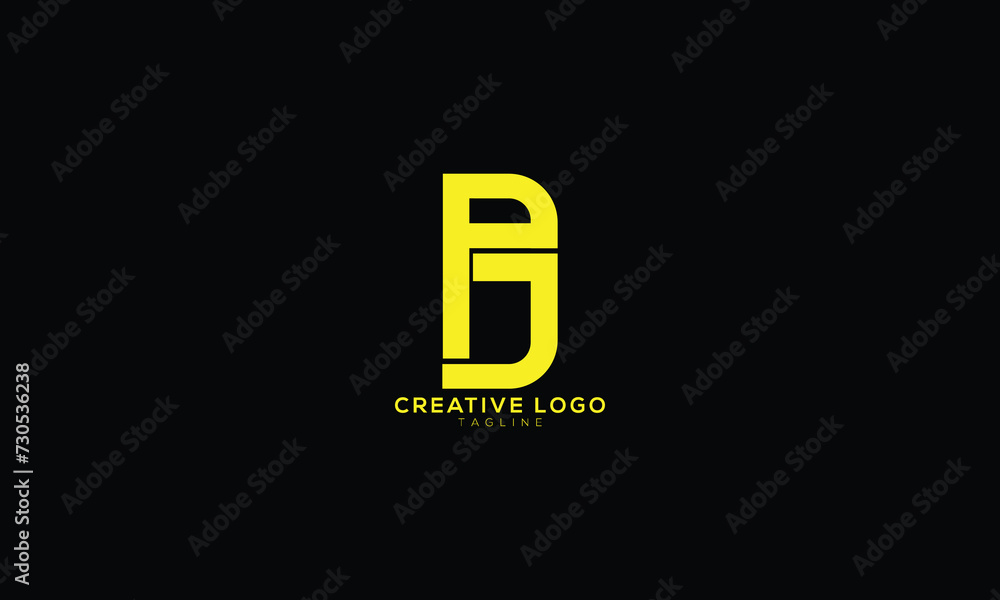 PD PJ Abstract initial monogram letter alphabet logo design