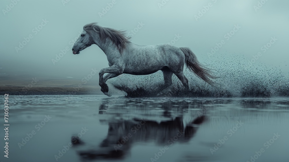 Fototapeta premium Horse running created with Generative AI Technology, ai, generative