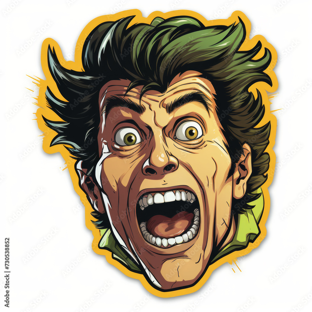 Shocked Man with Exaggerated Expression Sticker

