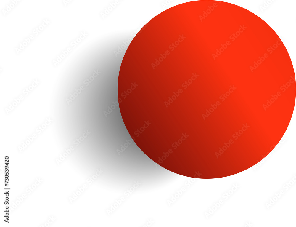 Red paper circle and shadow. Element for design Red paper circle and shadow. Element for design