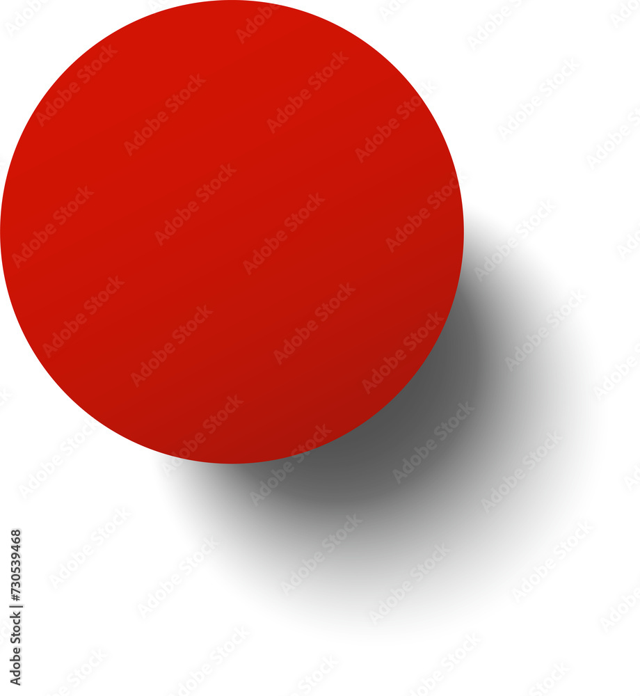 Red paper circle and shadow. Element for design Red paper circle and shadow. Element for design