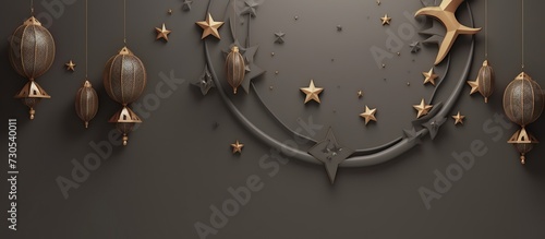 Ramadan concept. lantern surrounded by stars