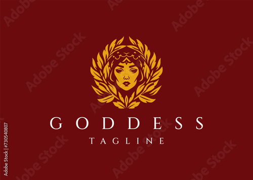 Goddess logo design vector icon illustration