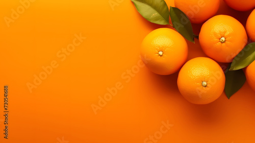 top view of orange fruits on isolated background