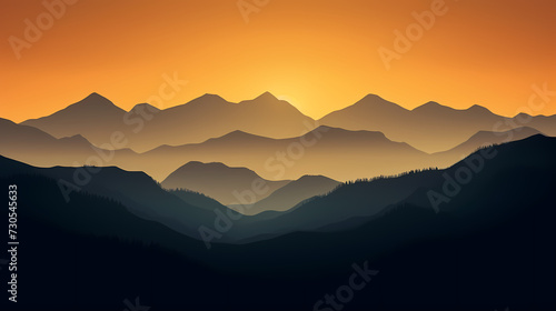 Stunning mountains, panoramic peaks PPT background