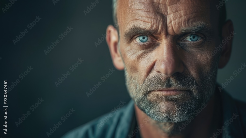 A middleaged man with a haunted look on his face struggling to overcome the psychological effects of workplace bullying. A middleaged man with a haunted look on his face struggling to overcome the psychological effects of workplace bullying.