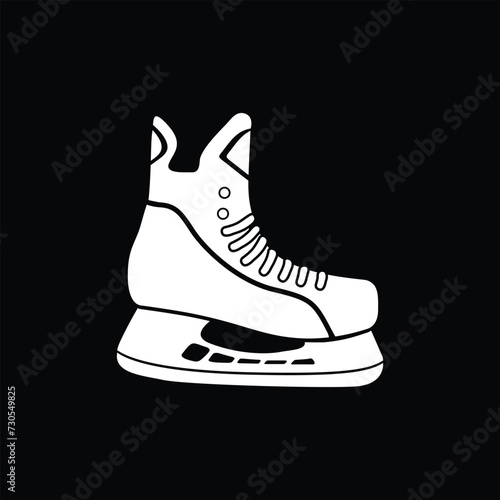 ice skating shoe on black