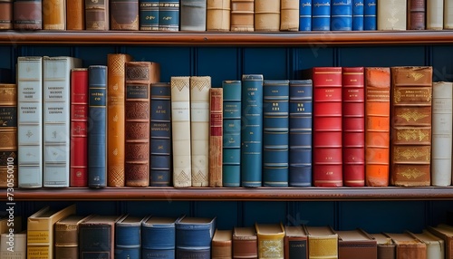 Some books on the shelves in a public library