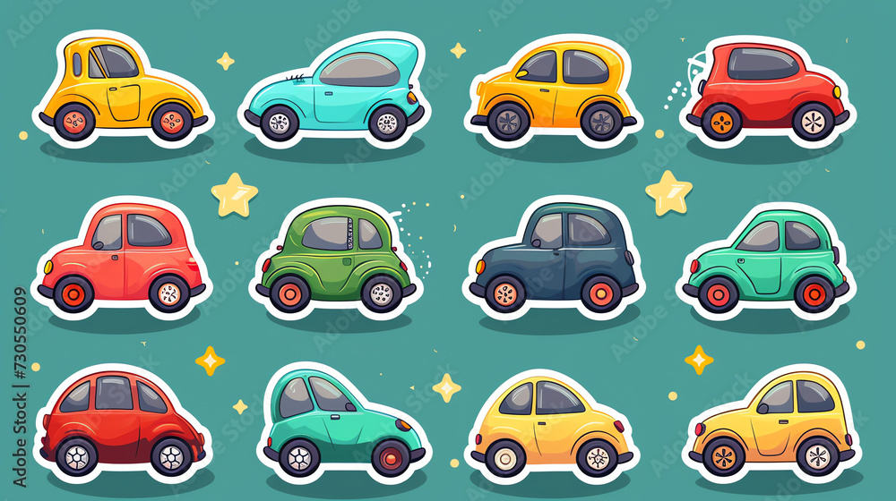 Car in Cartoon Style Pattren Car in Cartoon Style Pattren