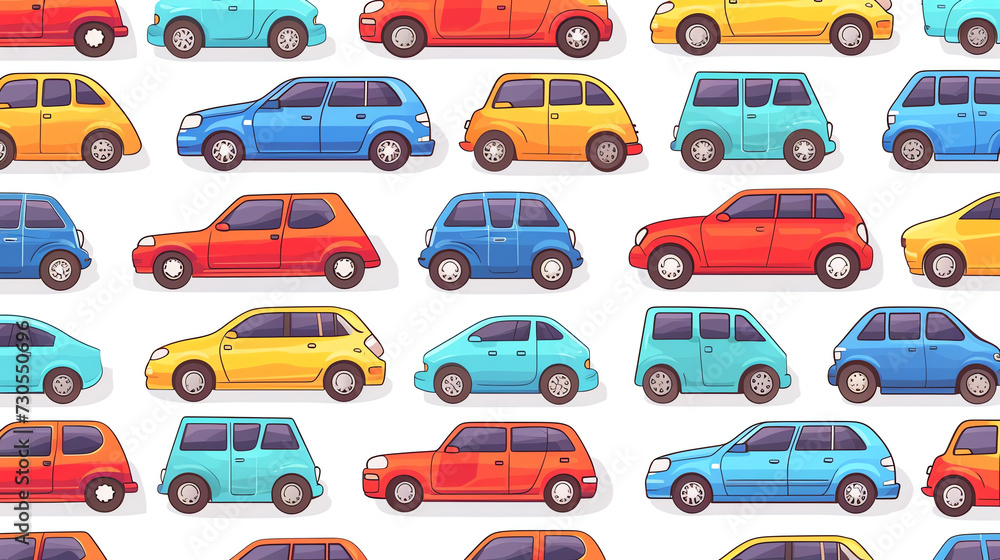 Car in Cartoon Style Pattren Car in Cartoon Style Pattren