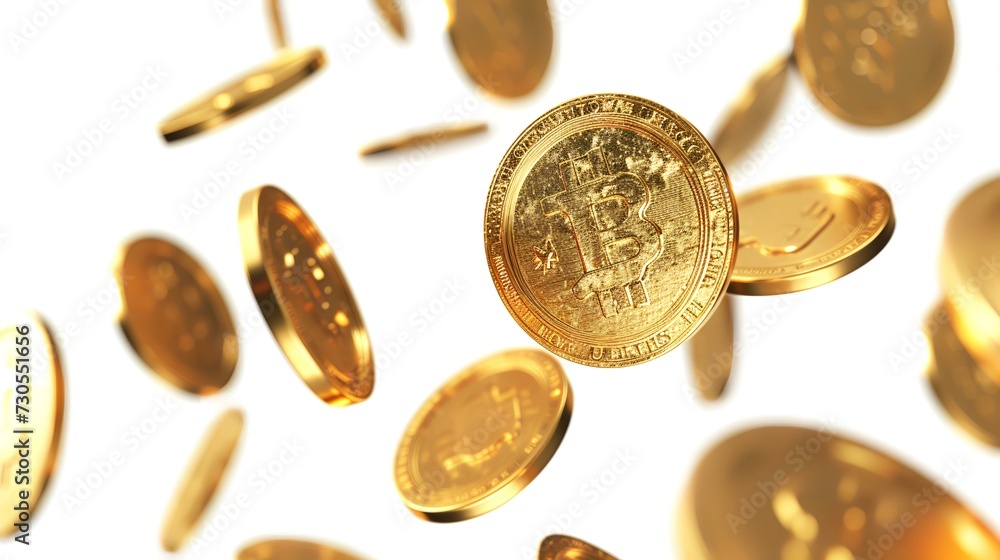 coins on a white background coins on a white background
