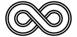 infinity symbol black - simple with discontinuation - isolated - vector