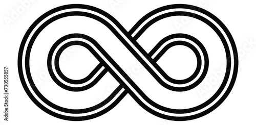 infinity symbol black - simple with discontinuation - isolated - vector