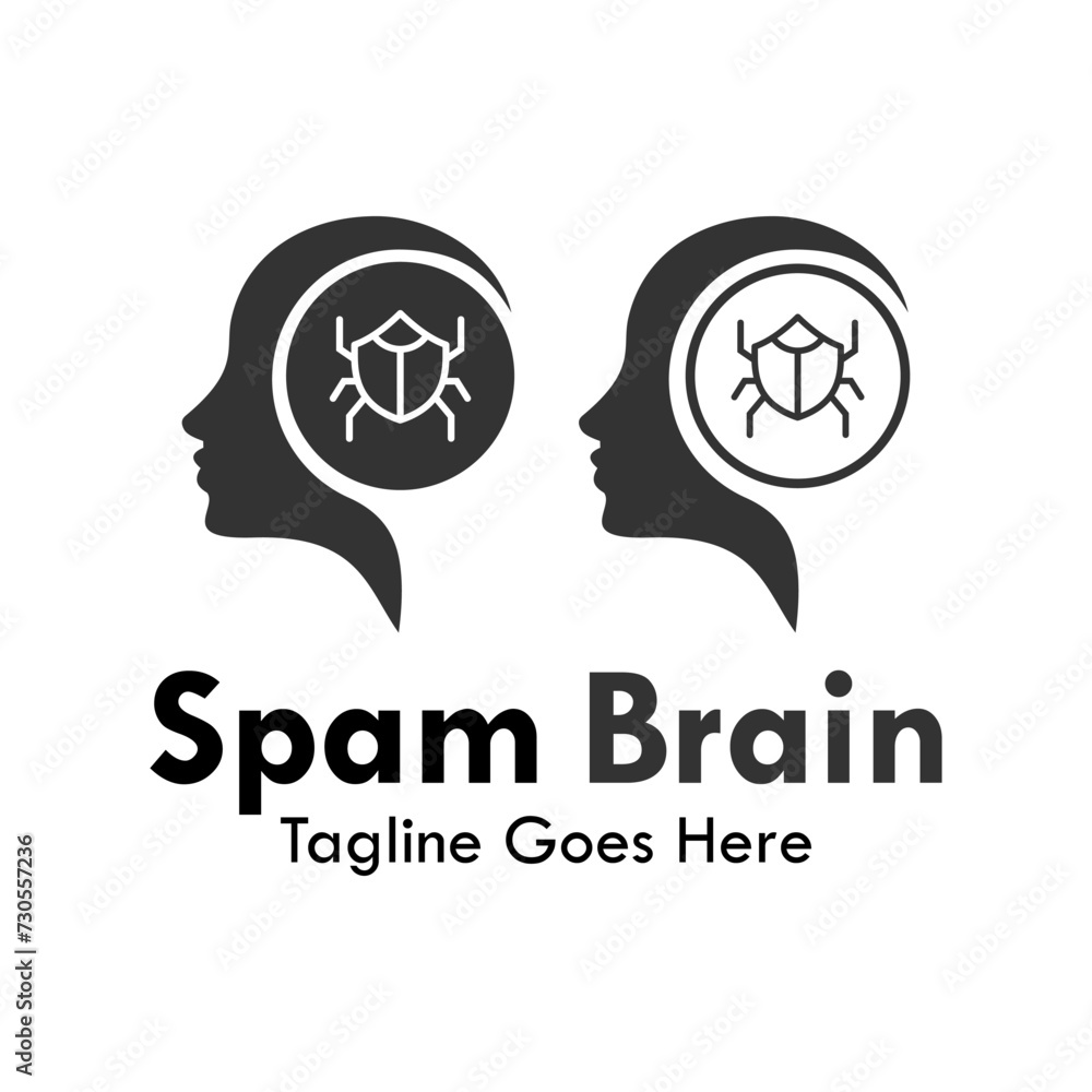 Spam brain logo template illustration Spam brain logo template illustration
