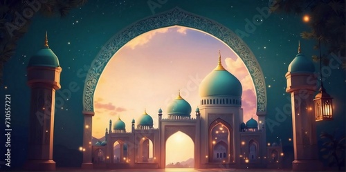 awesome mosque vector design landscape illustrationawesome mosque illustration design landscape illustration