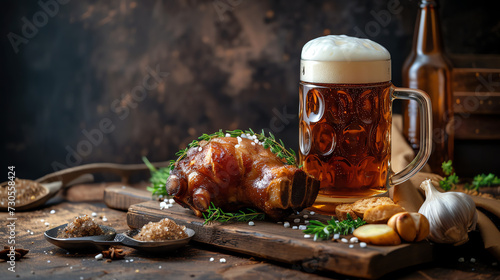 German pork knuckle with Beer