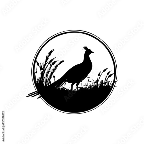 Simple logo of a pair of pheasants in the wild