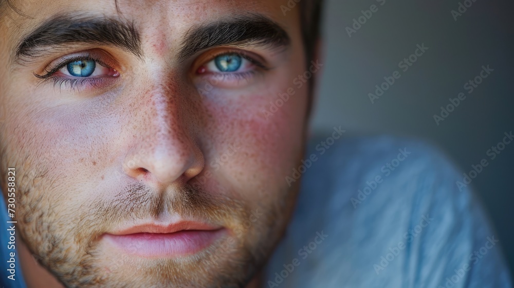 A young man with a determined look in his eyes his posture confident as he refuses to let his PTSD define him. A young man with a determined look in his eyes his posture confident as he refuses to let his PTSD define him.