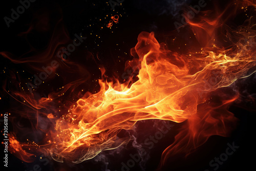 Flames dance on a backdrop of shadow, capturing the hypnotic essence of fire. AI Generative.