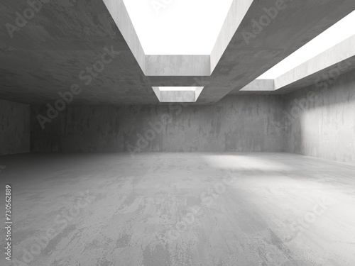 Fototapeta Naklejka Na Ścianę i Meble -  Abstract architecture interior background. Modern concrete room