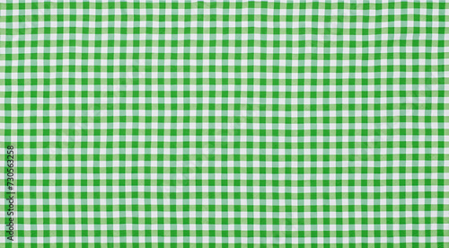 Vintage green Gingham Tablecloth Fabric Seamless Pattern Texture for Kitchen and Picnic Design photo