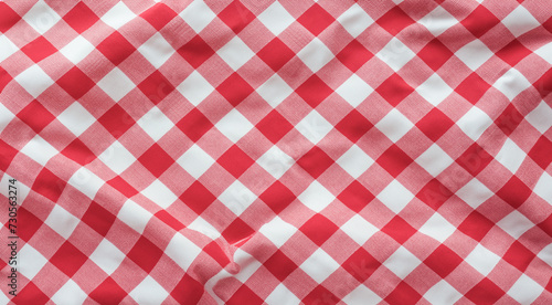 red and white checkered tablecloth