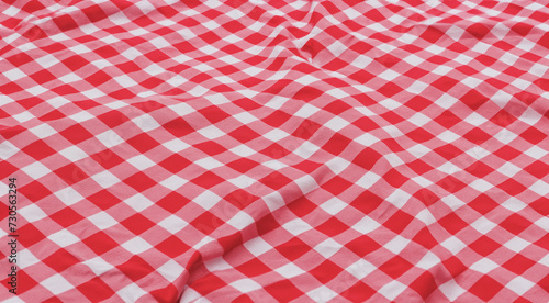red and white checkered tablecloth