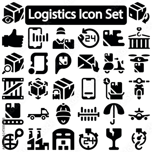 Logistics and Shipping icon set vector illustration