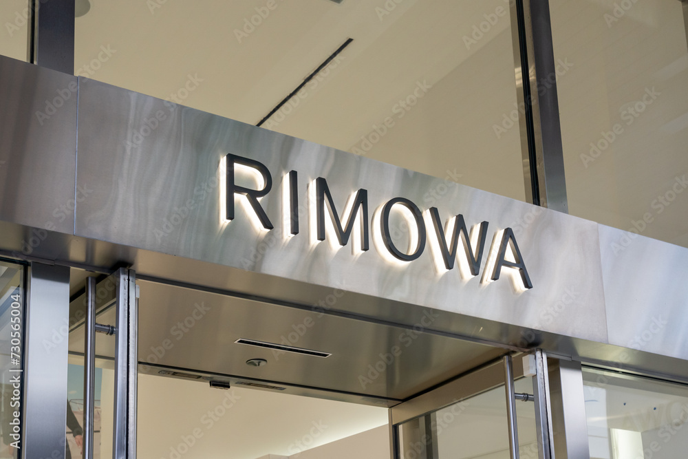 Honolulu, HI, USA January 14, 2024Closeup of RIMOWA store sign at