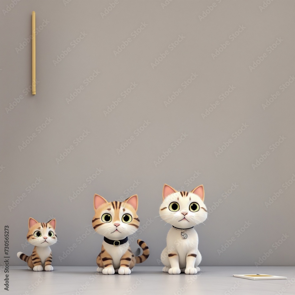 Fototapeta premium cat 3d style