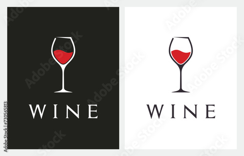 Wine Glass minimalist logo design inspiration