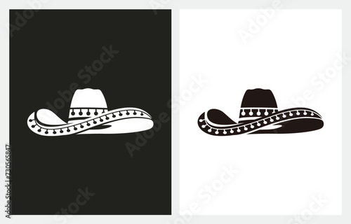 Mexican Hat Sombrero simple logo vector  icon