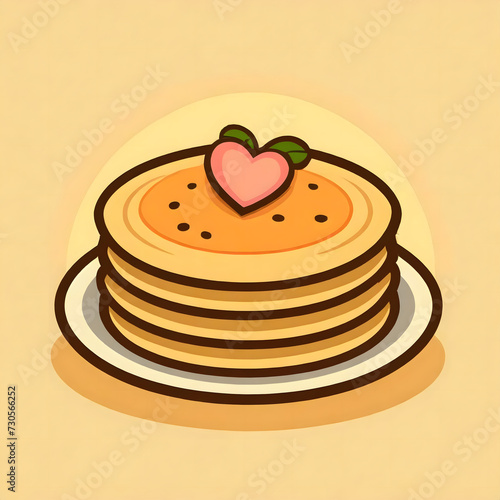 Illustration vector graphic of pancake vector icon illustration. food icon concept isolated premium vector. flat cartoon style