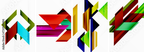 Triangle poster abstract background set for wallpaper, business card, cover, poster, banner, brochure, header, website