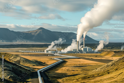 Harnessing of geothermal energy for power generation  featuring geothermal plants and the technology involved.