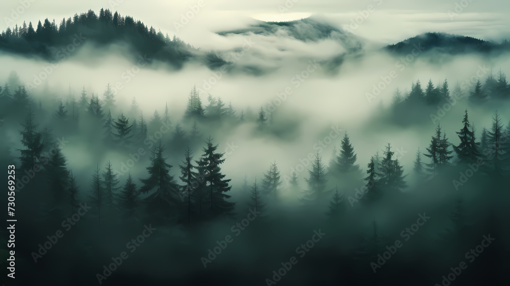 Forest background, vibrant trees